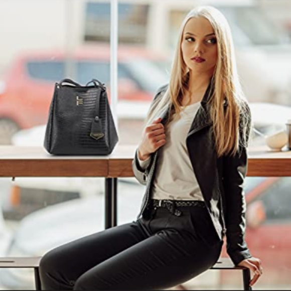 London Fog Handbags - London Fog Textured Black Shoulder Bag NWT